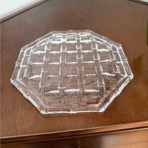 Tiffany & Co. 8” Crystal Octagonal Bamboo Plate